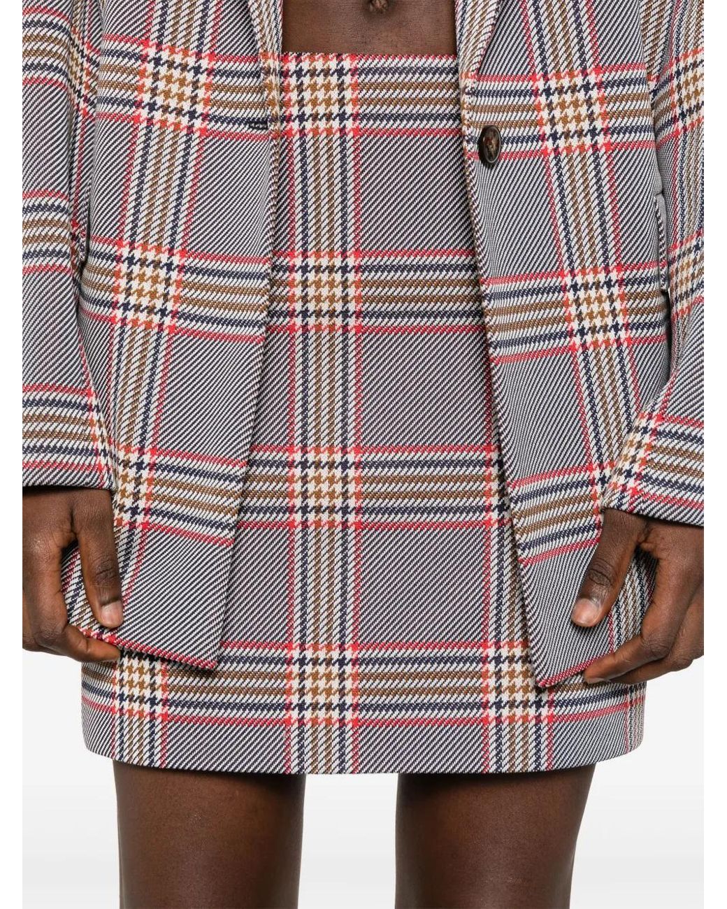 A.M.G Purple Checked Mini Skirt