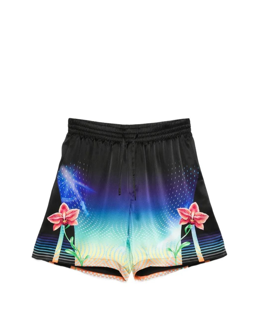 Casablanca Blue Floral Drawstring Shorts for men