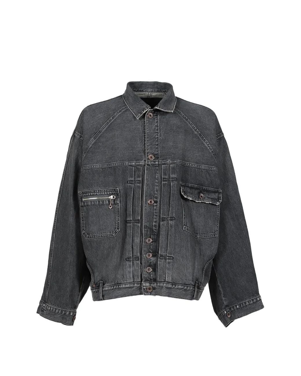 DAIRIKU Gray Inception Washed Denim Jacket for men