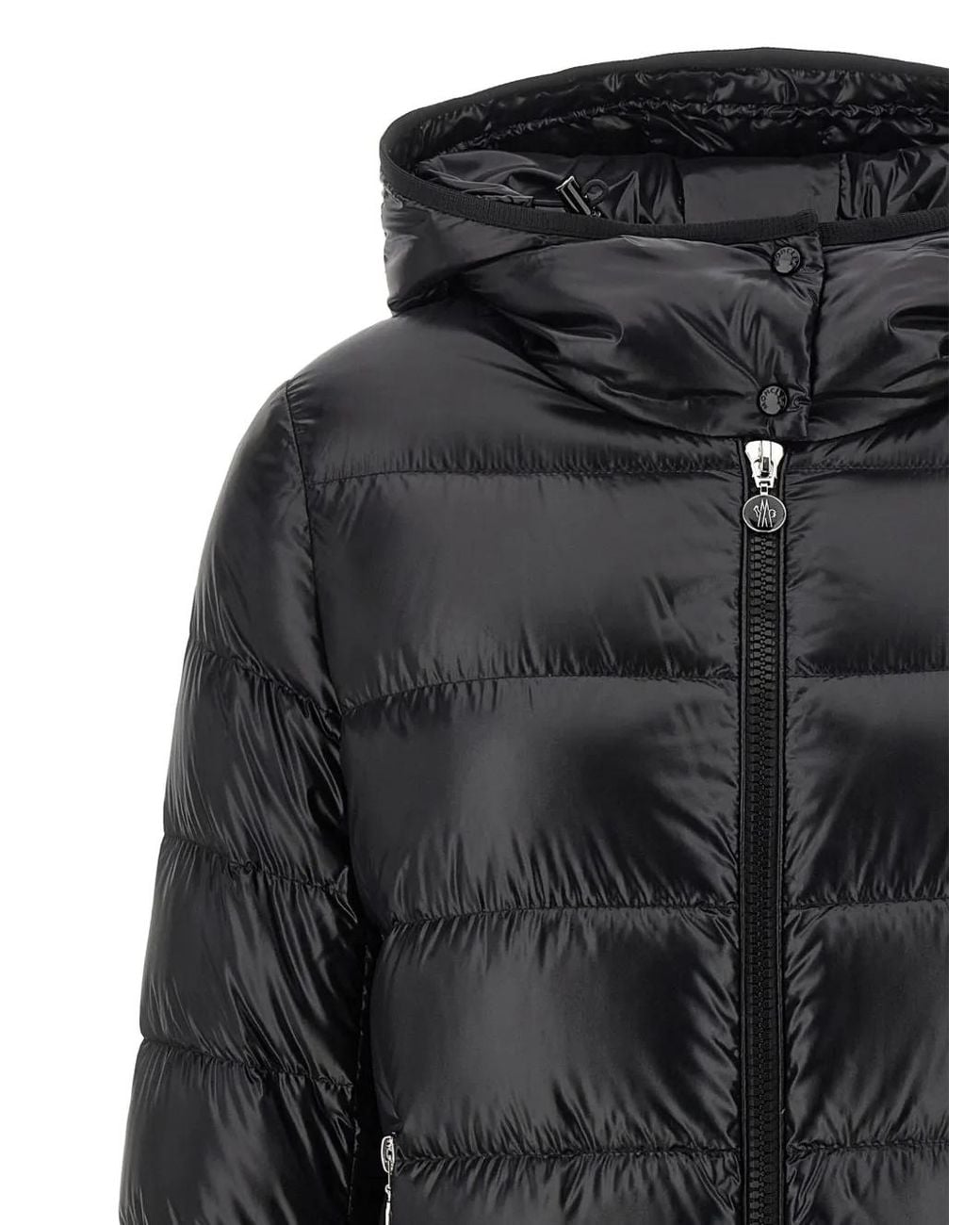 Moncler Black Courcelles Hooded Mid-Length Down Jacket