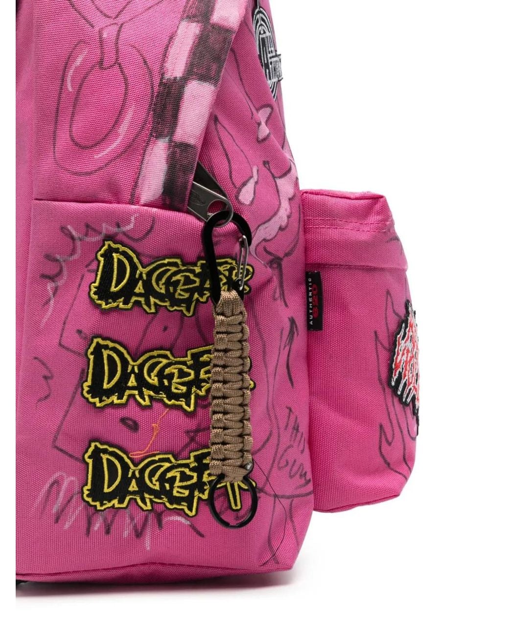DAGGER Pink X Eastpack Patch-Detail Graffiti-Print Backpack for men