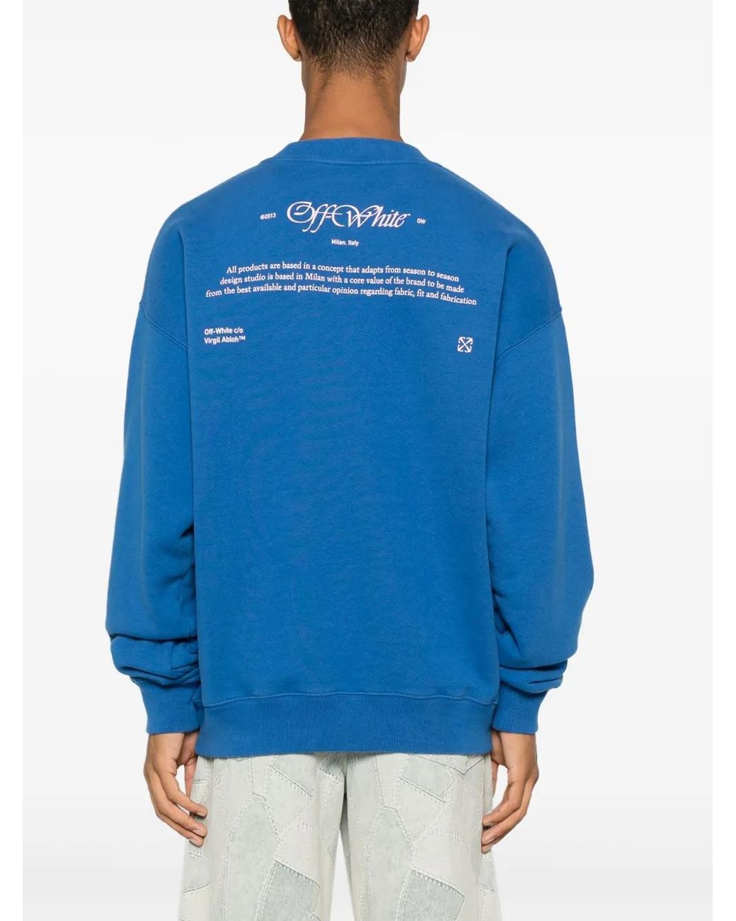Off-White c/o Virgil Abloh Blue Script Mary Sweatshirt for men