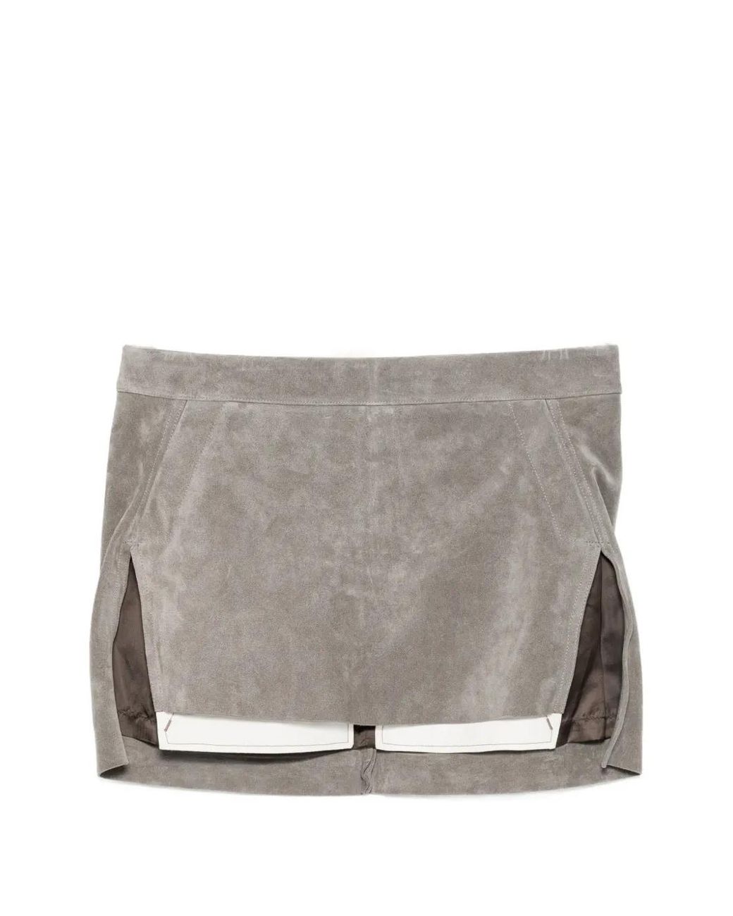 Rick Owens Gray Fog Cutoff Mini Skirt