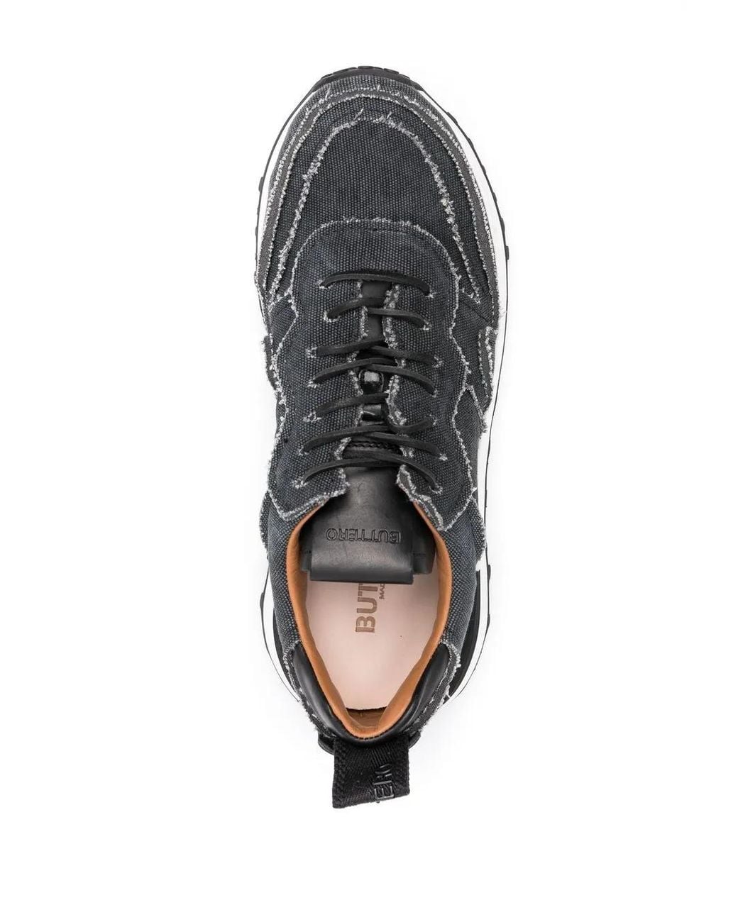 Buttero Black Panelled Low-Top Sneakers for men