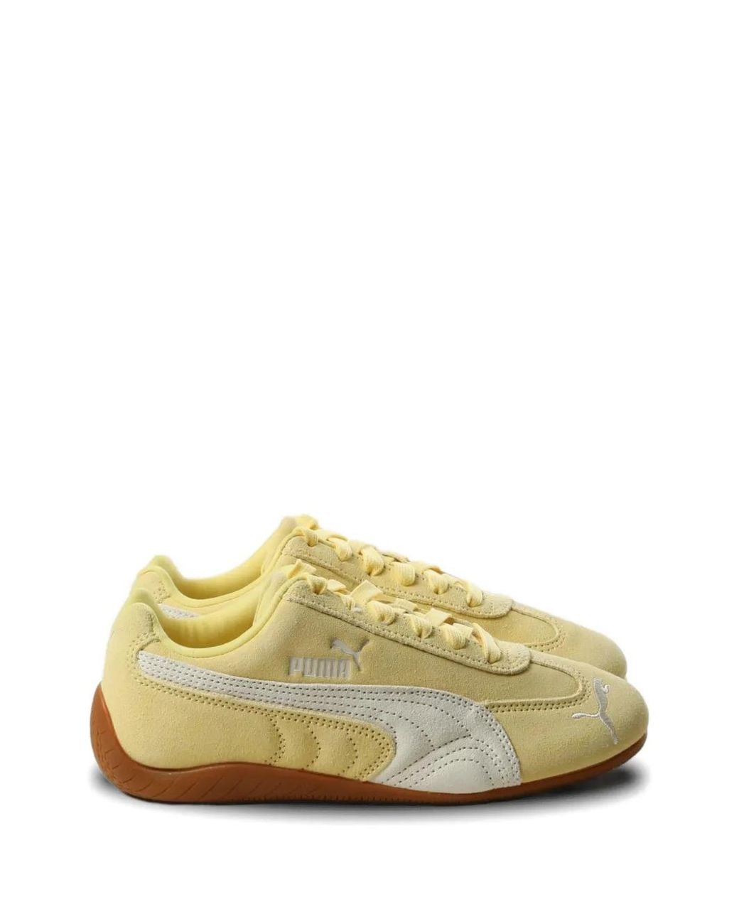 PUMA Yellow Speedcat Og Logo-Embroidered Suede Sneakers