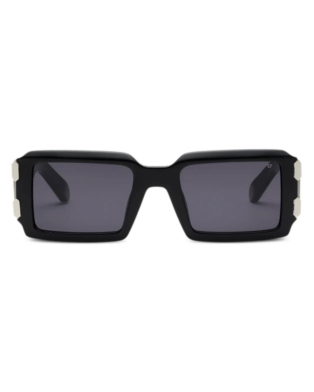 Philipp Plein Black Plein Eagle Rectangular Sunglasses for men