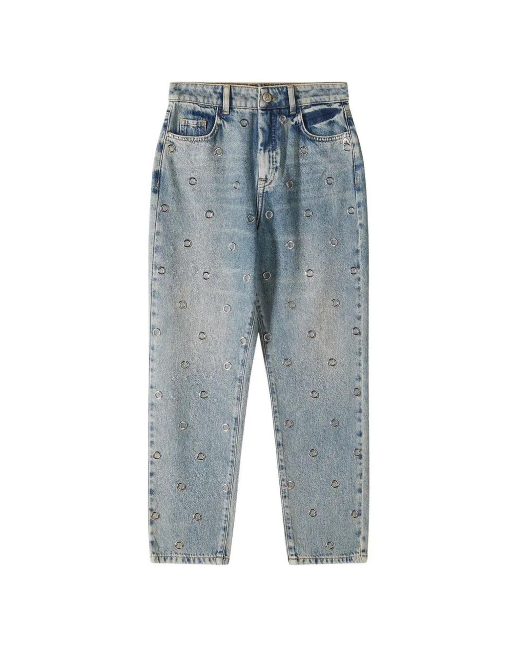 Patrizia Pepe Blue Eyelet Washed Jeans