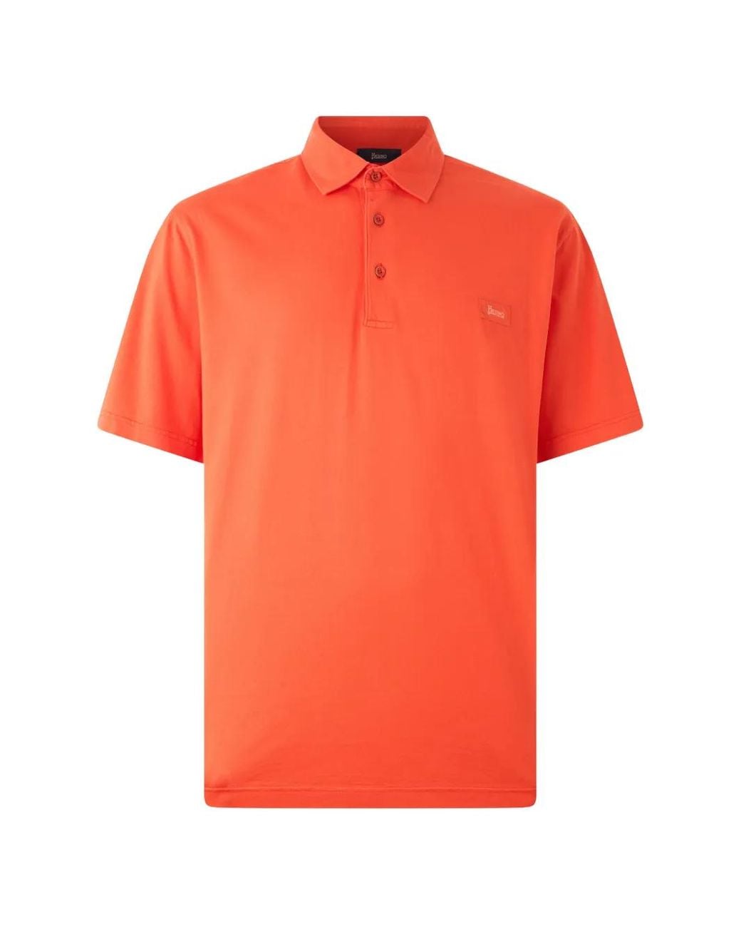 Herno Orange Short-Sleeve Polo Shirt for men
