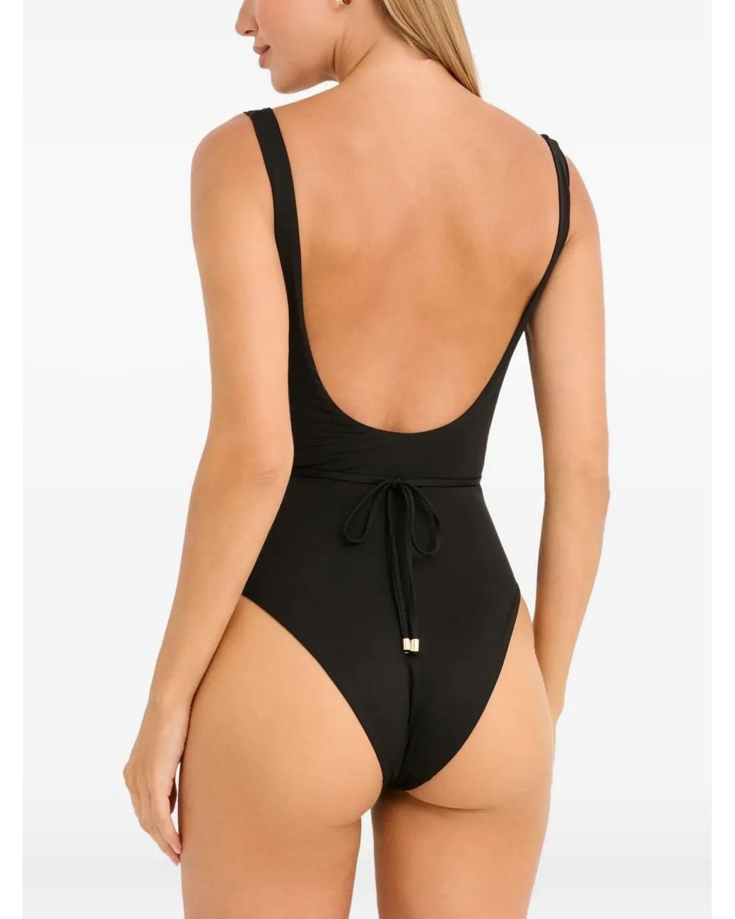 Max Mara Black Carisma Logo-Print Swimsuit