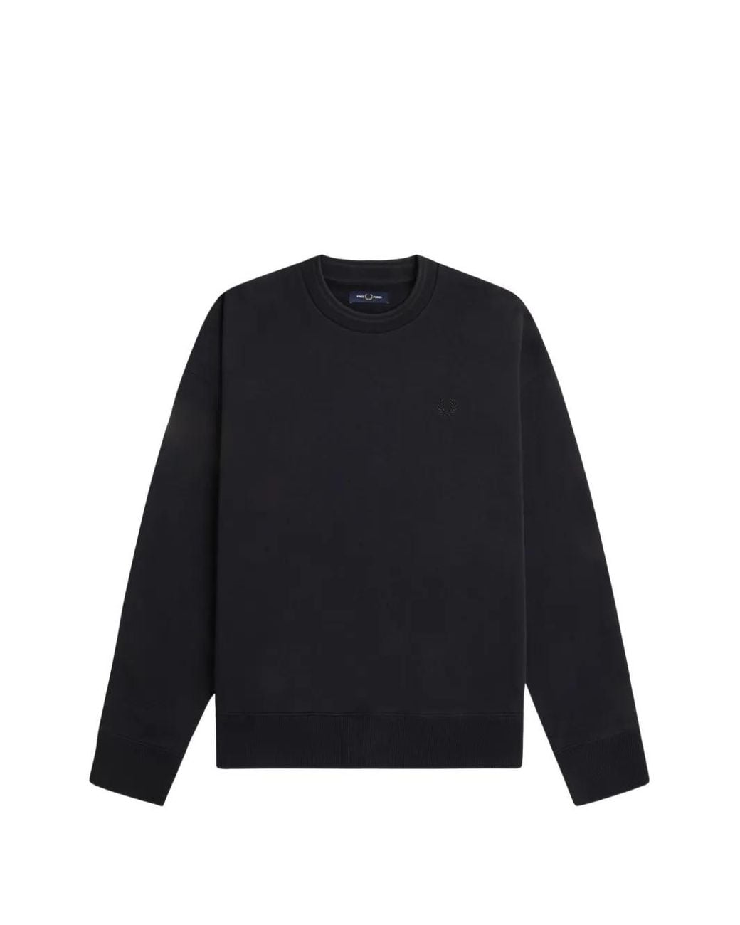 Fred Perry Blue Embroidered-Logo Sweatshirt for men
