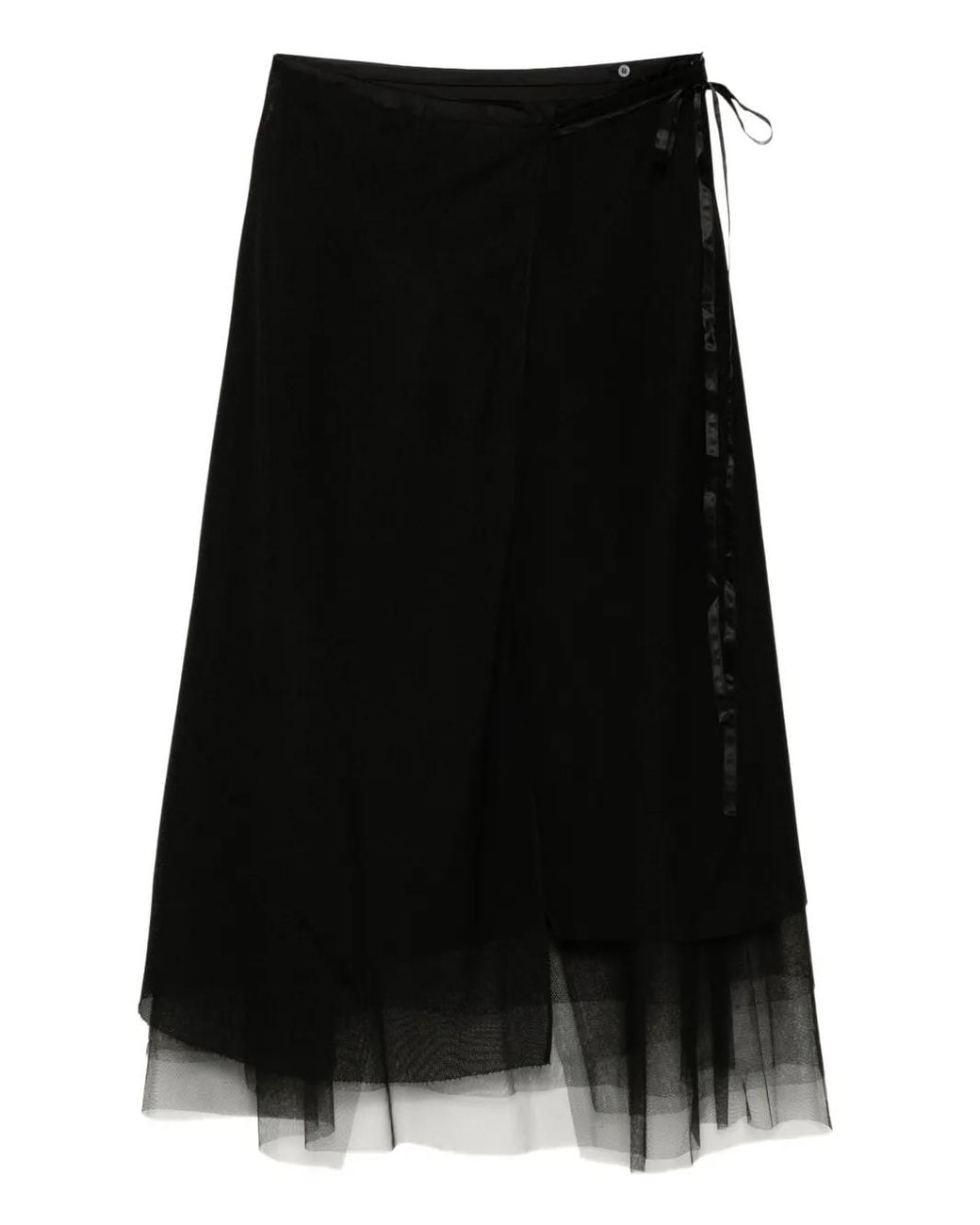 JNBY Black A-Mesh Mid-Rise Skirt