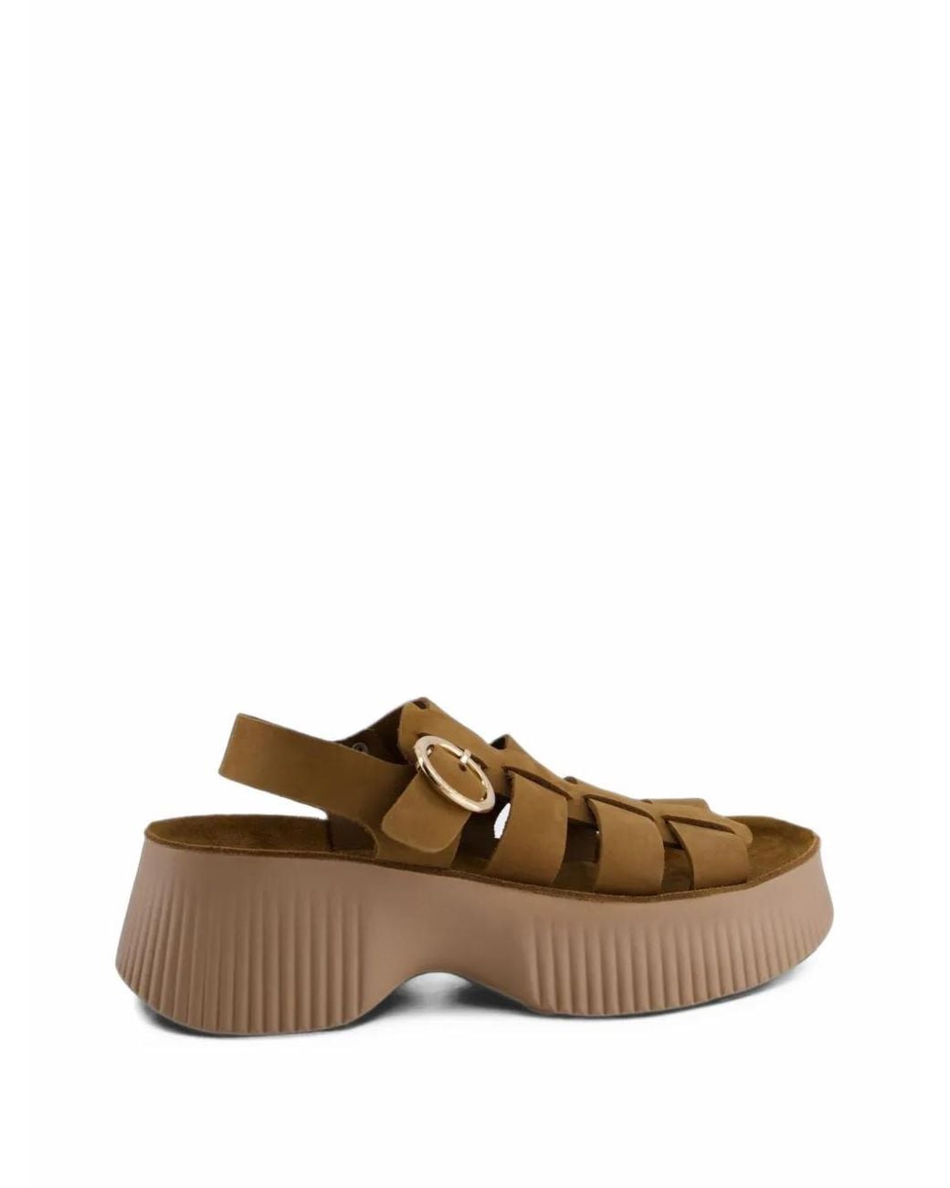 FANTASY SANDALS Brown Avril Buckle-Fastening Caged Sandals