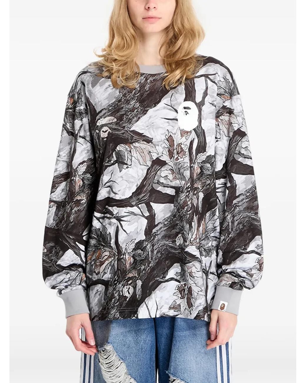 A Bathing Ape Gray Long-Sleeve T-Shirt