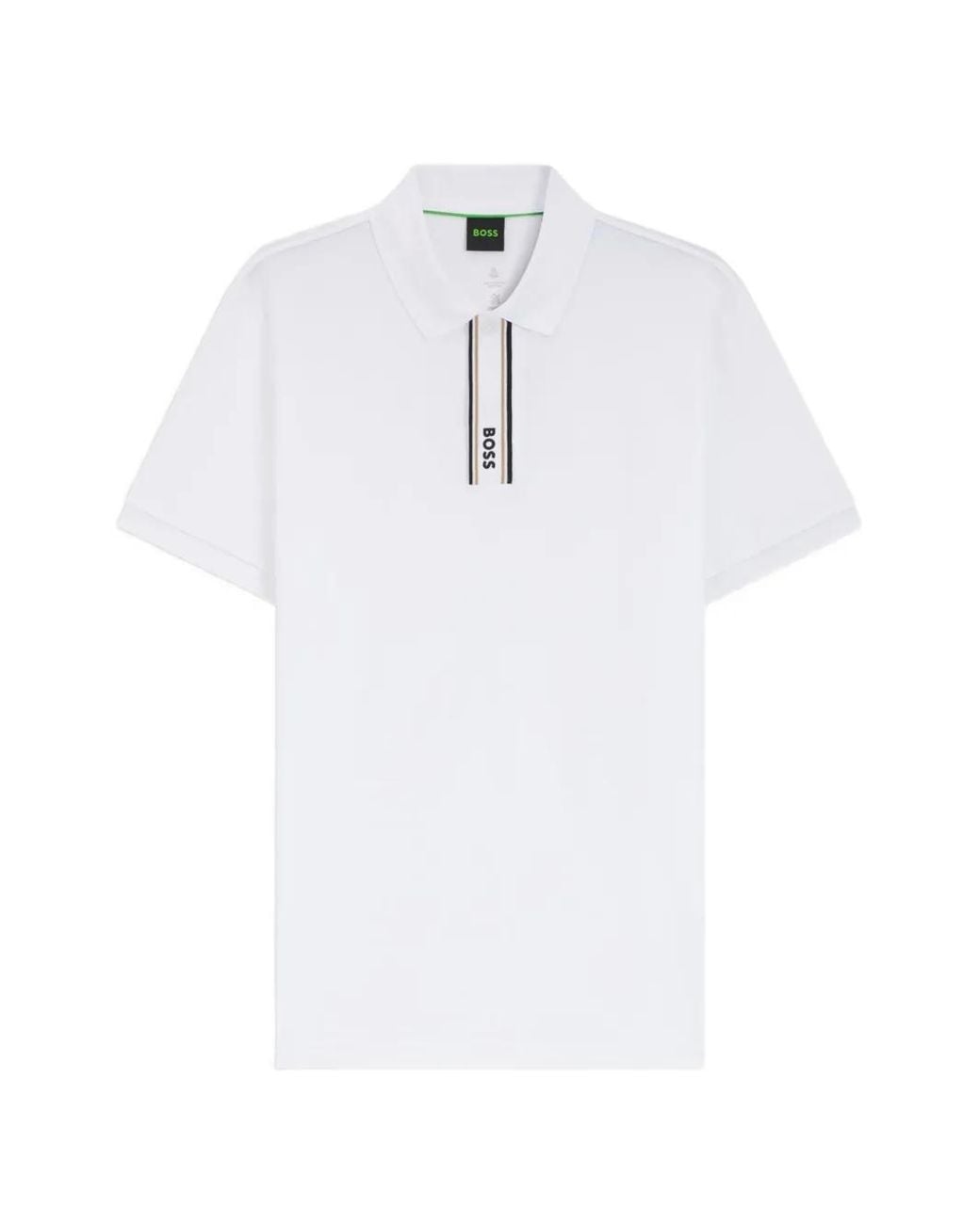 Boss Gray Paddy Polo Shirt With Logo Placket for men