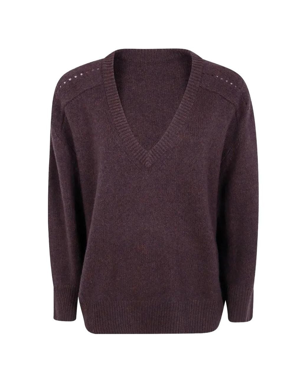 Kujten Purple V-Neck Knitted Jumper