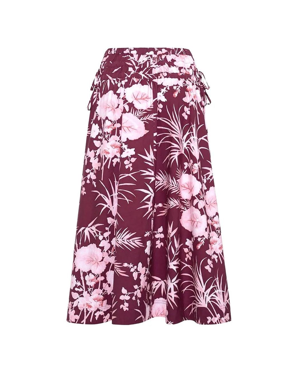 Cara Cara Purple Floral-Print Meret Midi Skirt