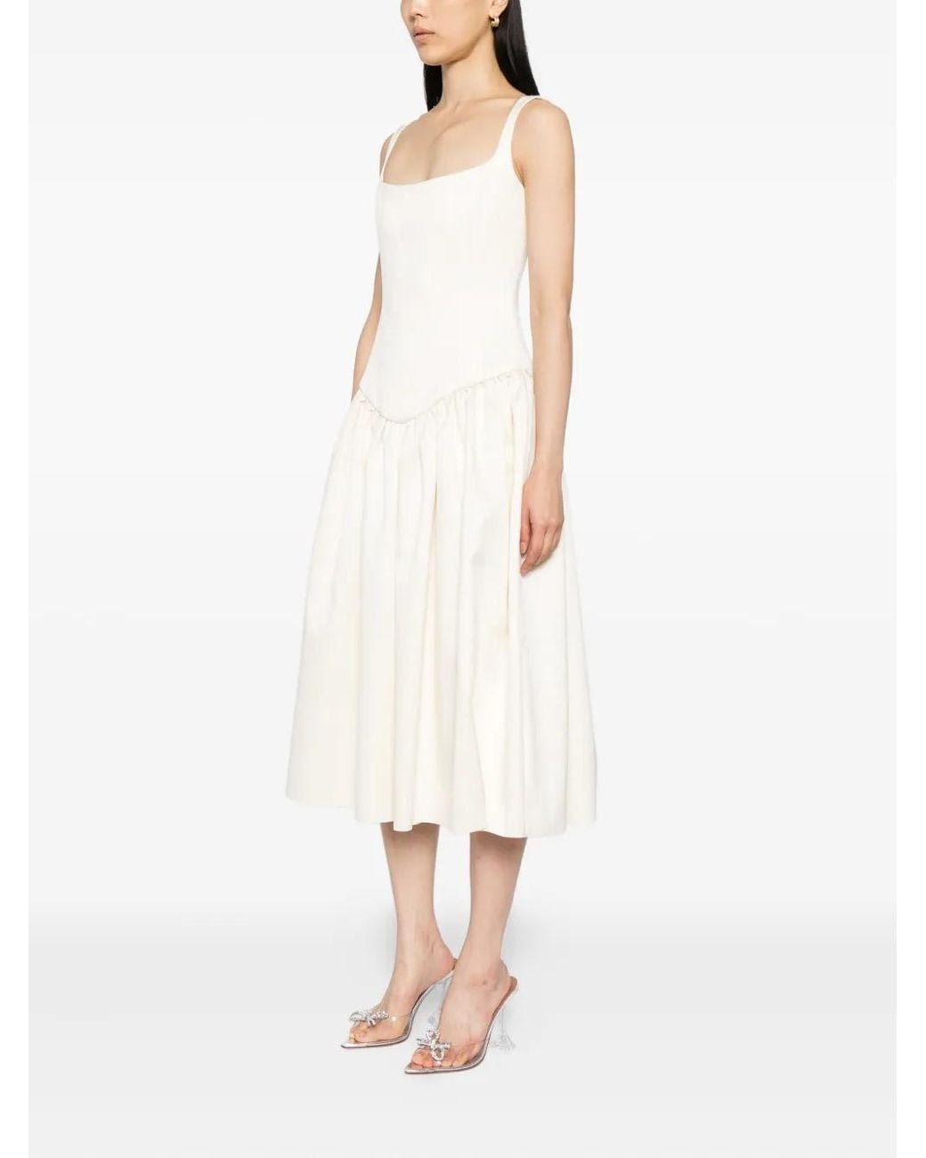 De La Vali White Lola Midi Dress