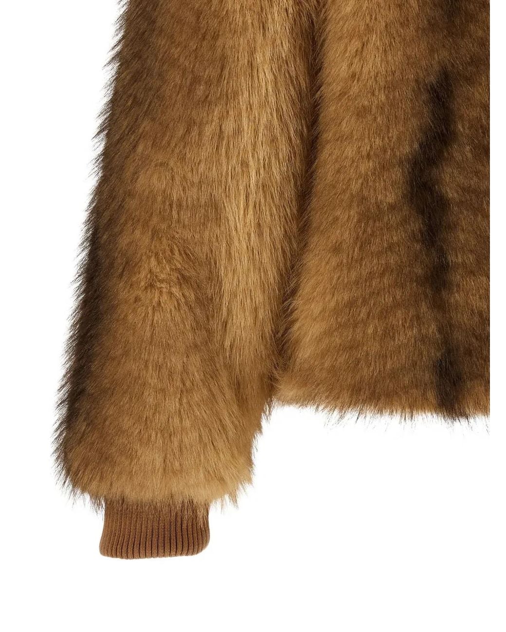 Nude Brown Faux-Fur Bomber Jacket