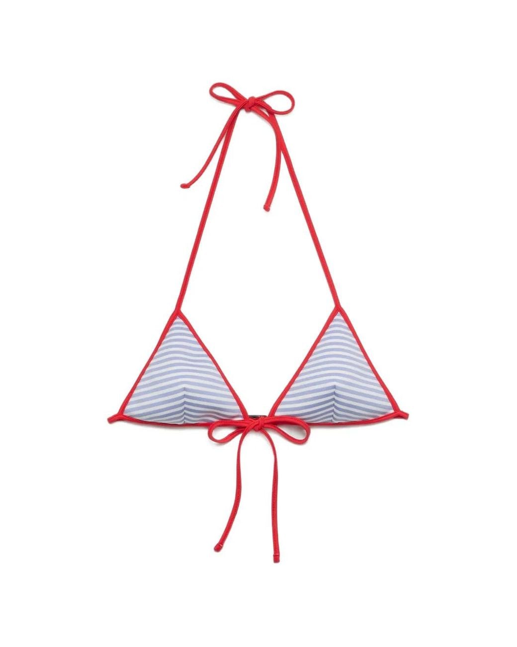 Top De Bikini Con Lazos Prada de color White