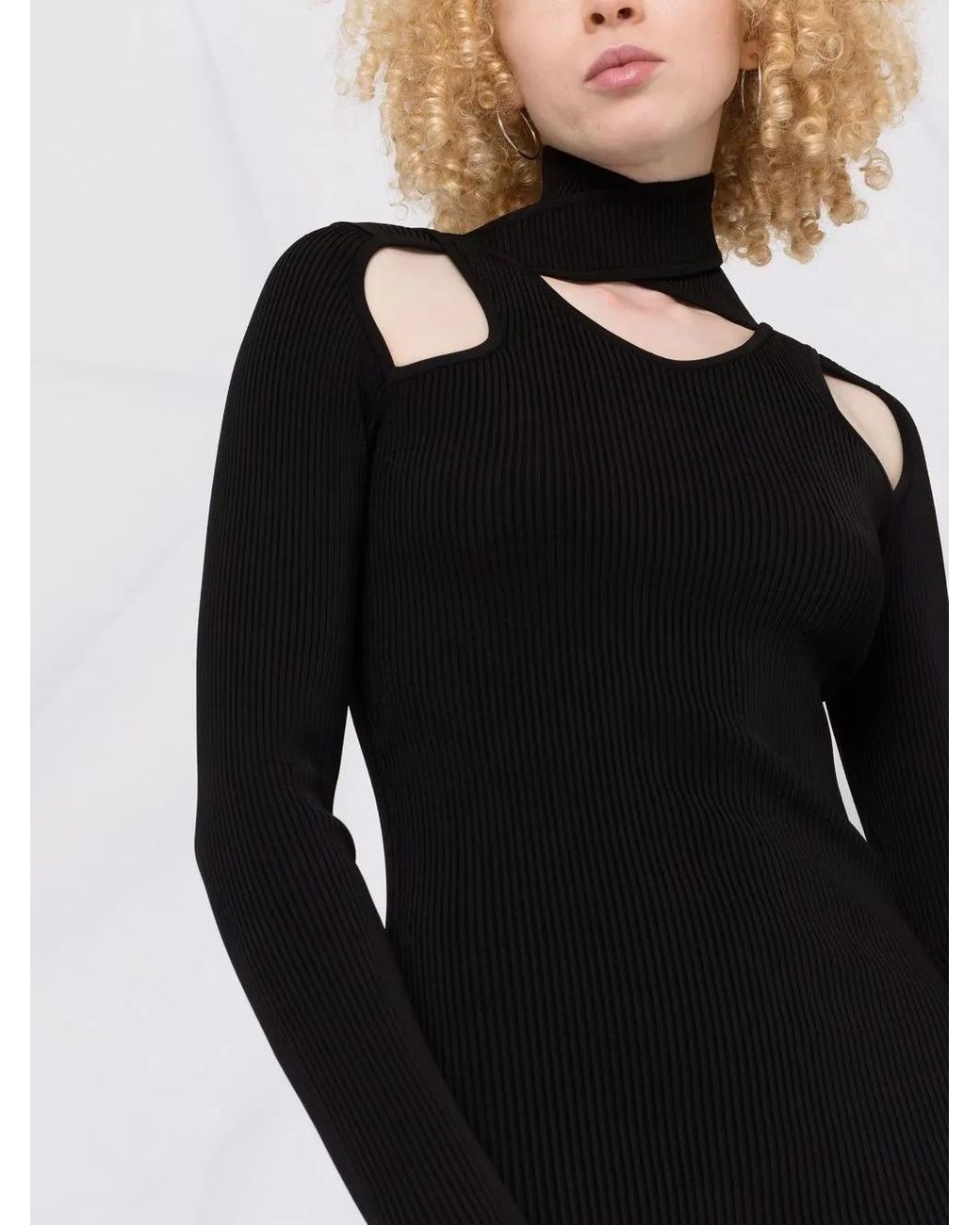 Coperni Black Cut-Out Midi Dress