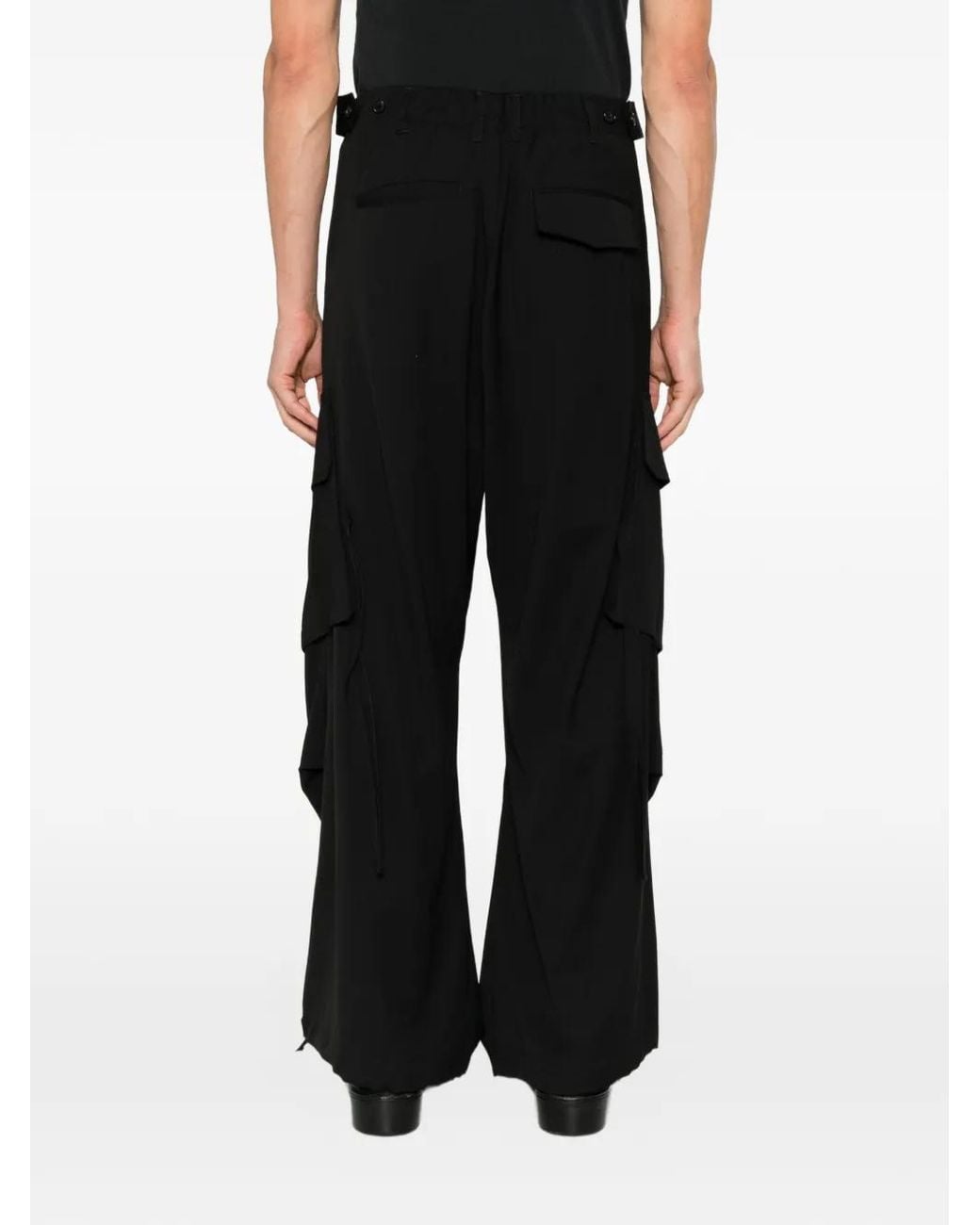 Isabel Benenato Black Wide-Leg Cargo Pants for men