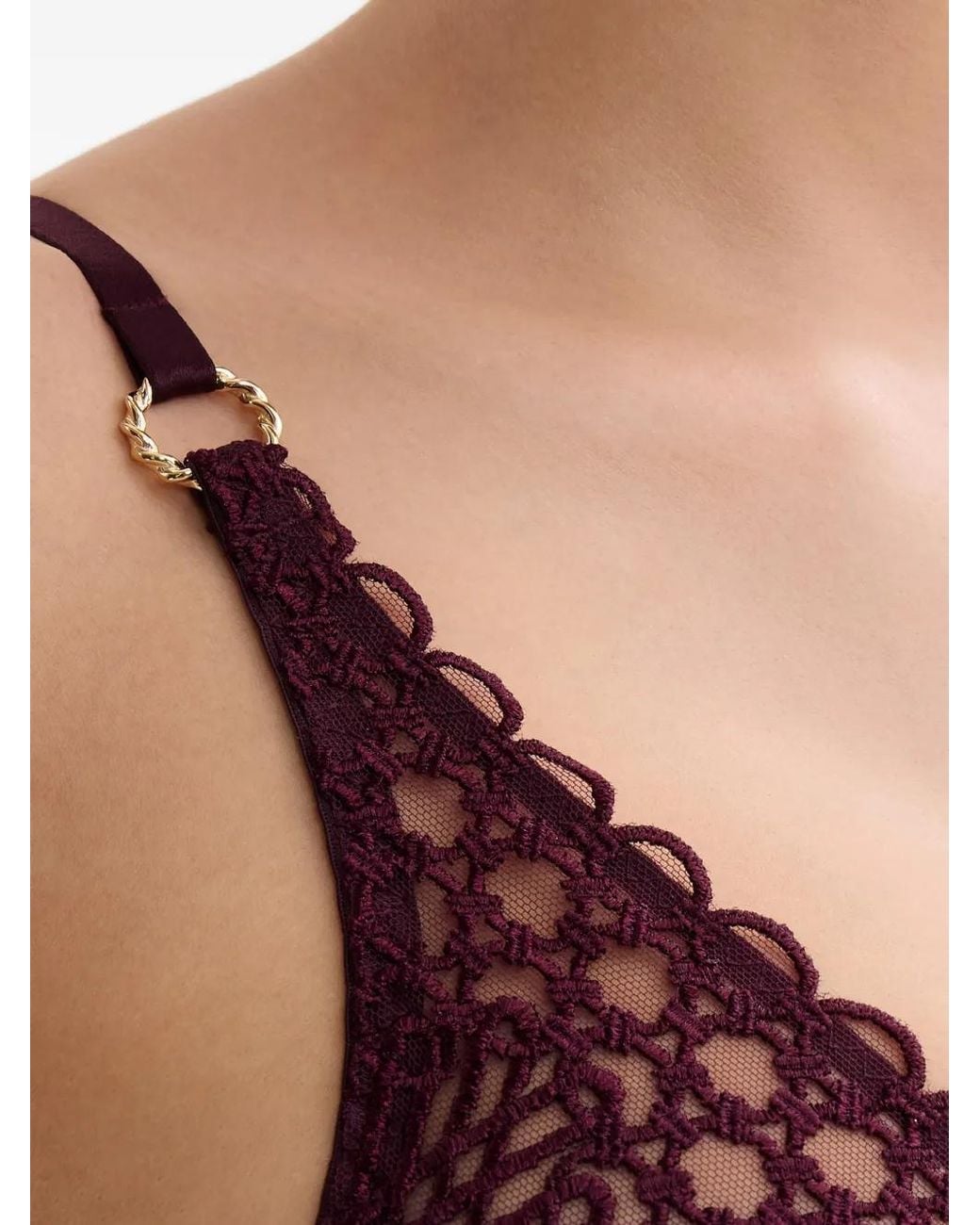 Aubade Purple Éloge Du Désir Embroidered Bra