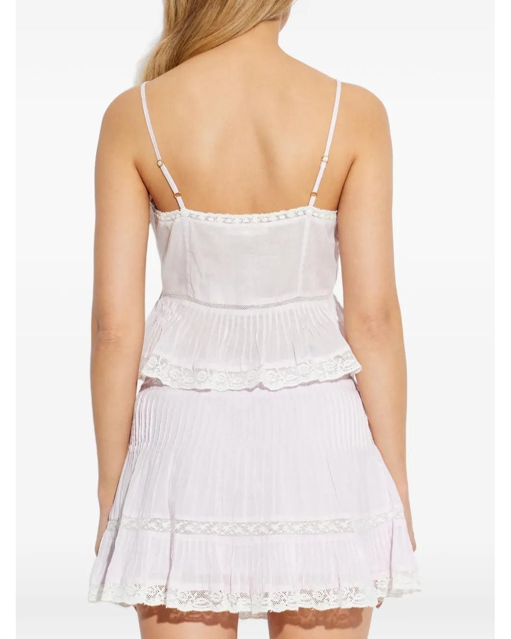 Top Con Botones De Encaje LoveShackFancy de color White