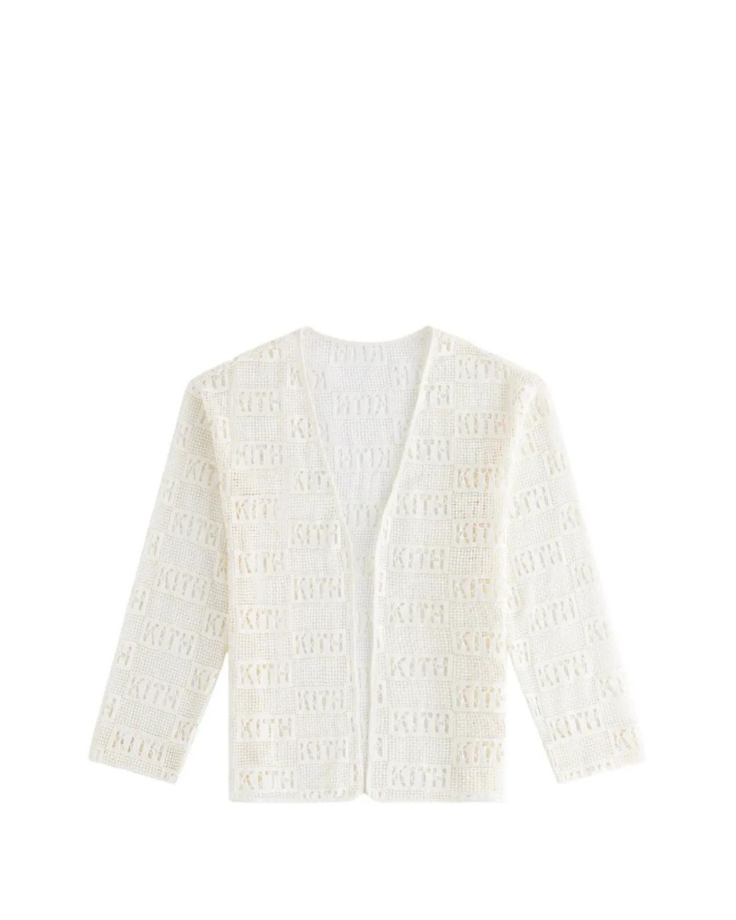Kith White Ethan Logo Cardigan