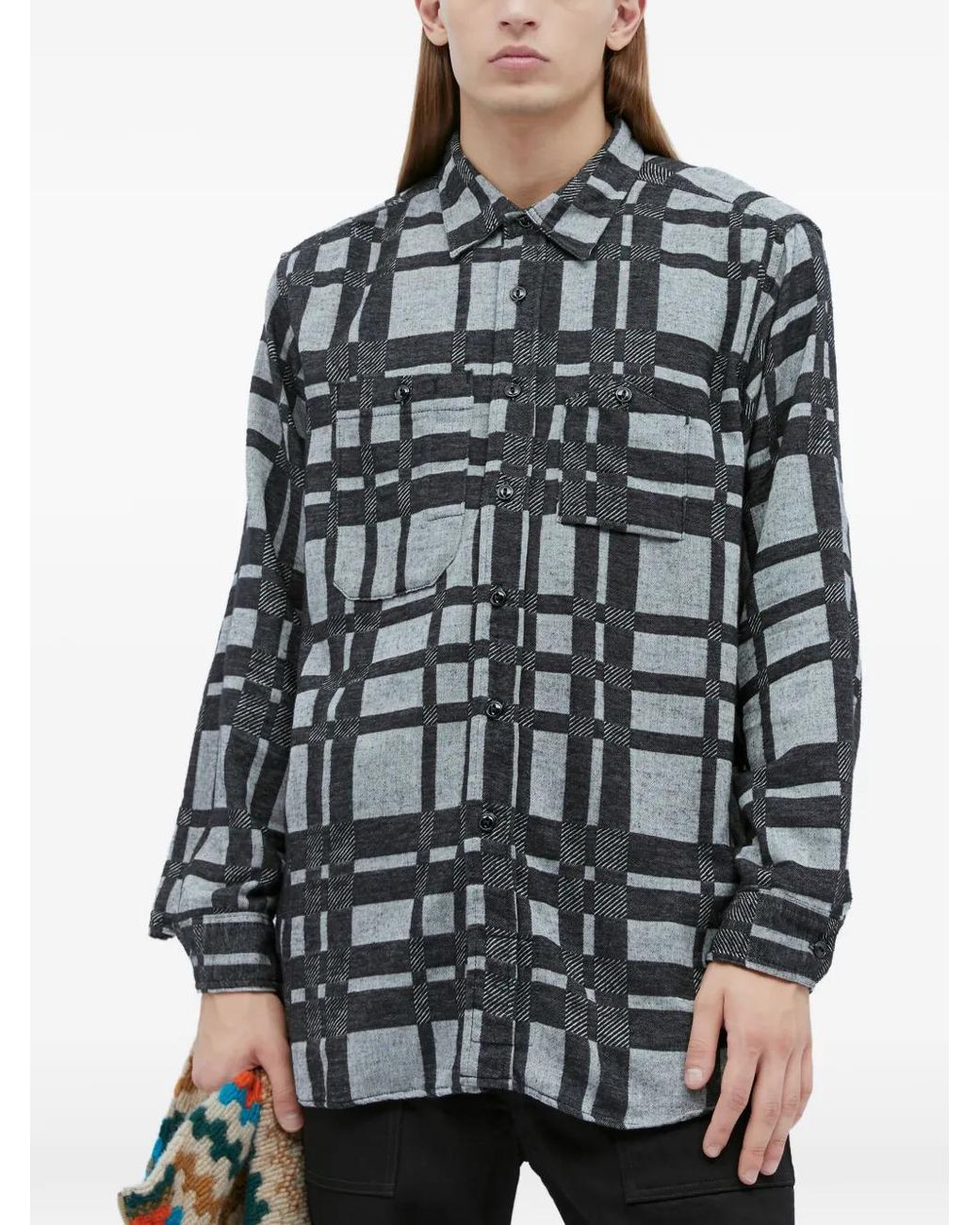 Engineered Garments Gray Checked Pocket Shirt for men
