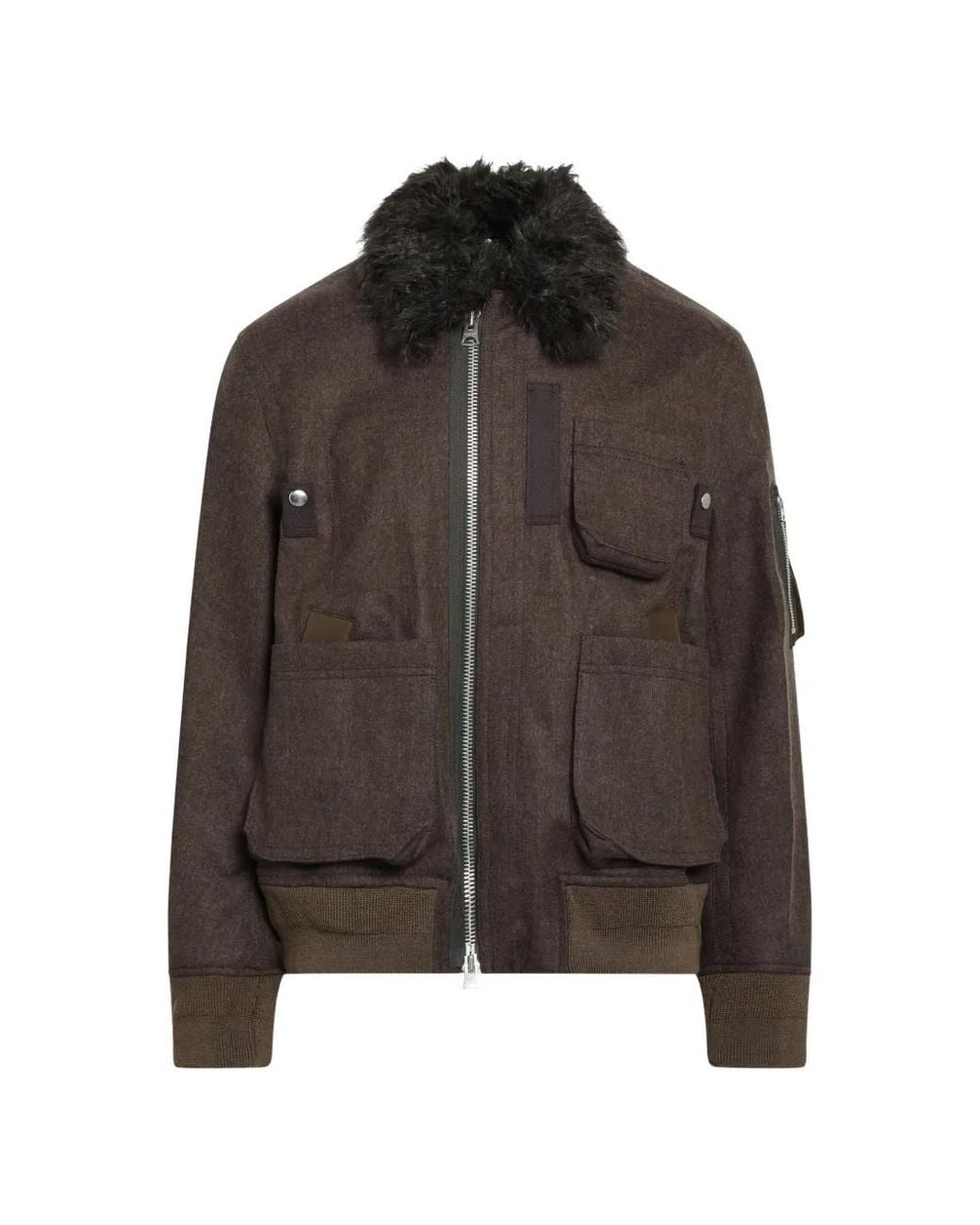 Sacai Brown Semiton Bomber Jacket for men