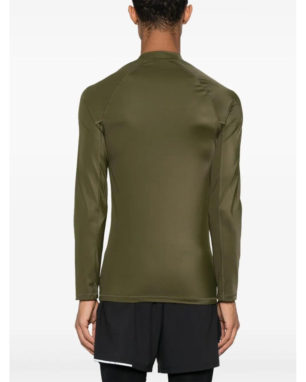 Balmain Green Logo-Print Long-Sleeve T-Shirt for men