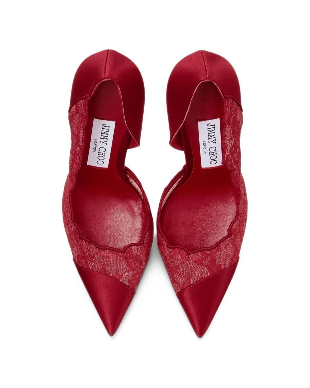 Jimmy Choo Red Escarpins Brigitte À Empiècement En Dentelle