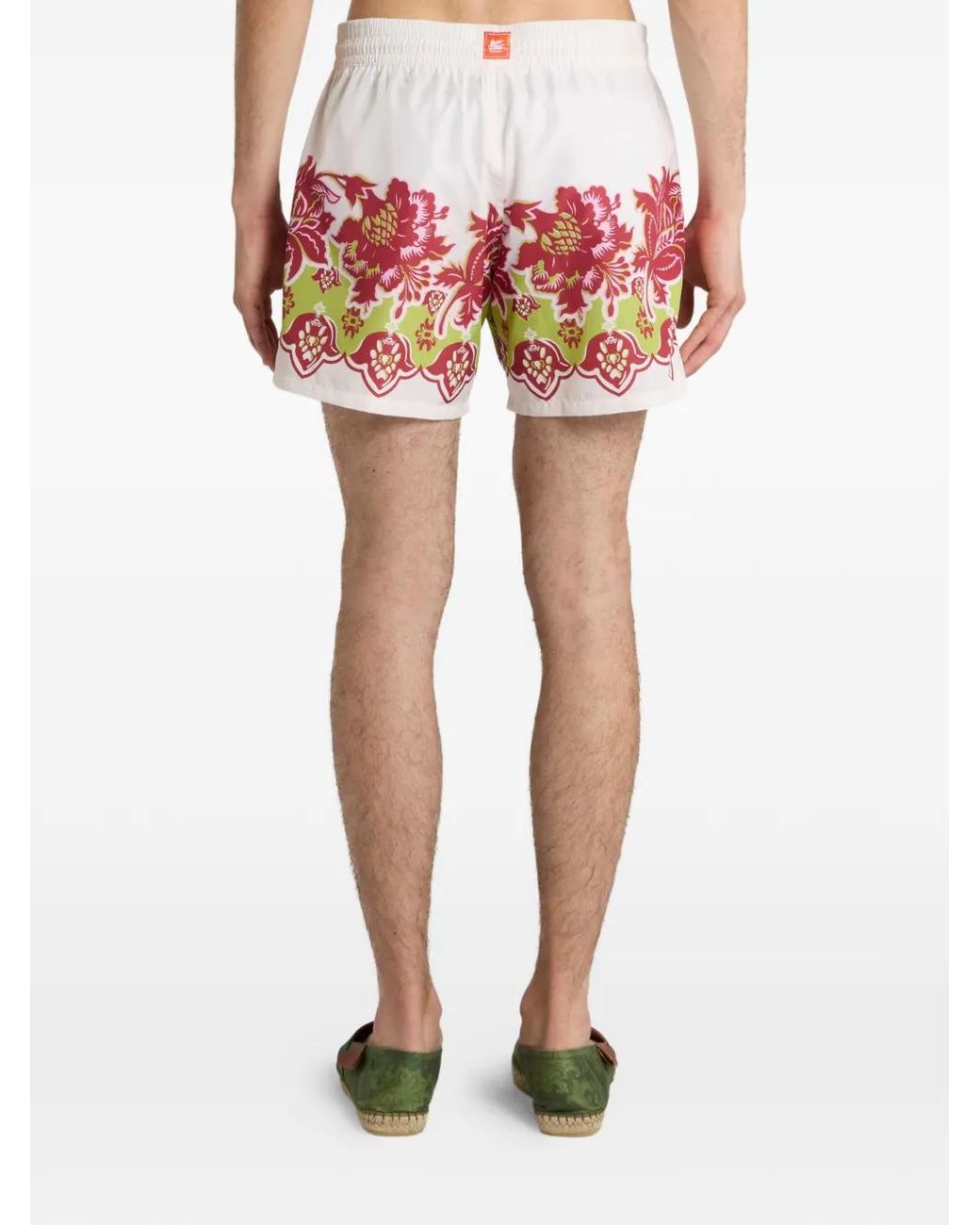 Etro White Floral Print Swimsuit for men