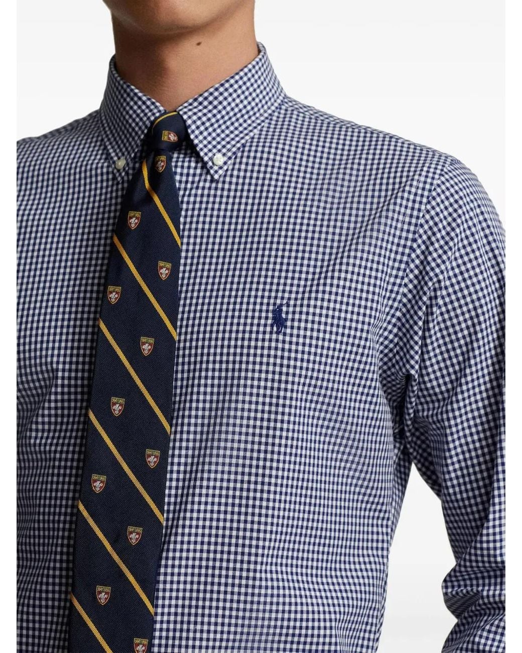 Polo Ralph Lauren Blue Gingham-Check Button-Down Shirt for men