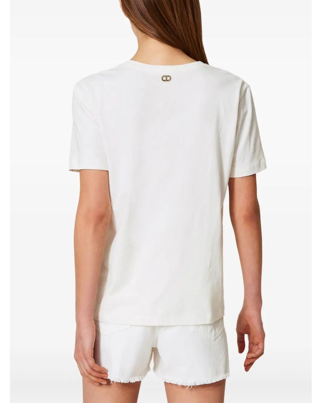 Twinset White Cotton T-Shirt