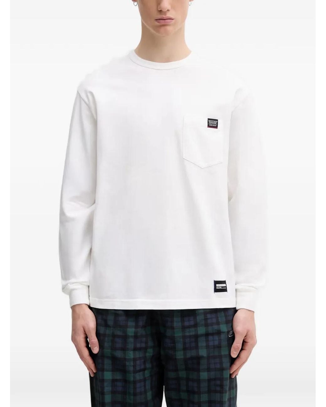Neighborhood White Logo-Patch Pocket T-Shirt for men