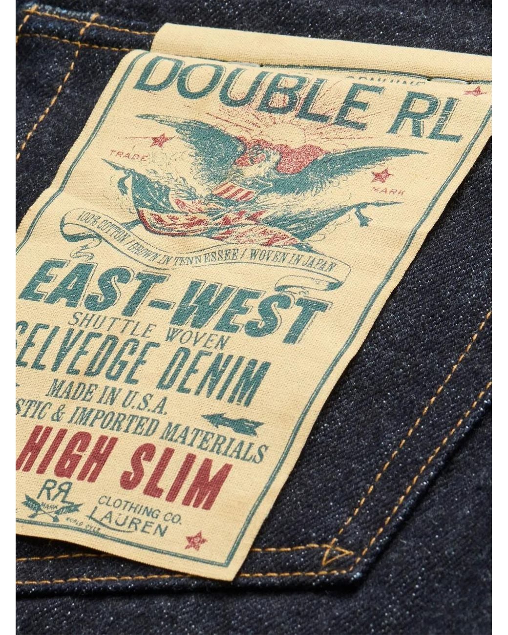 RRL Skinny Jeans Met Logopatch in het Blue voor heren