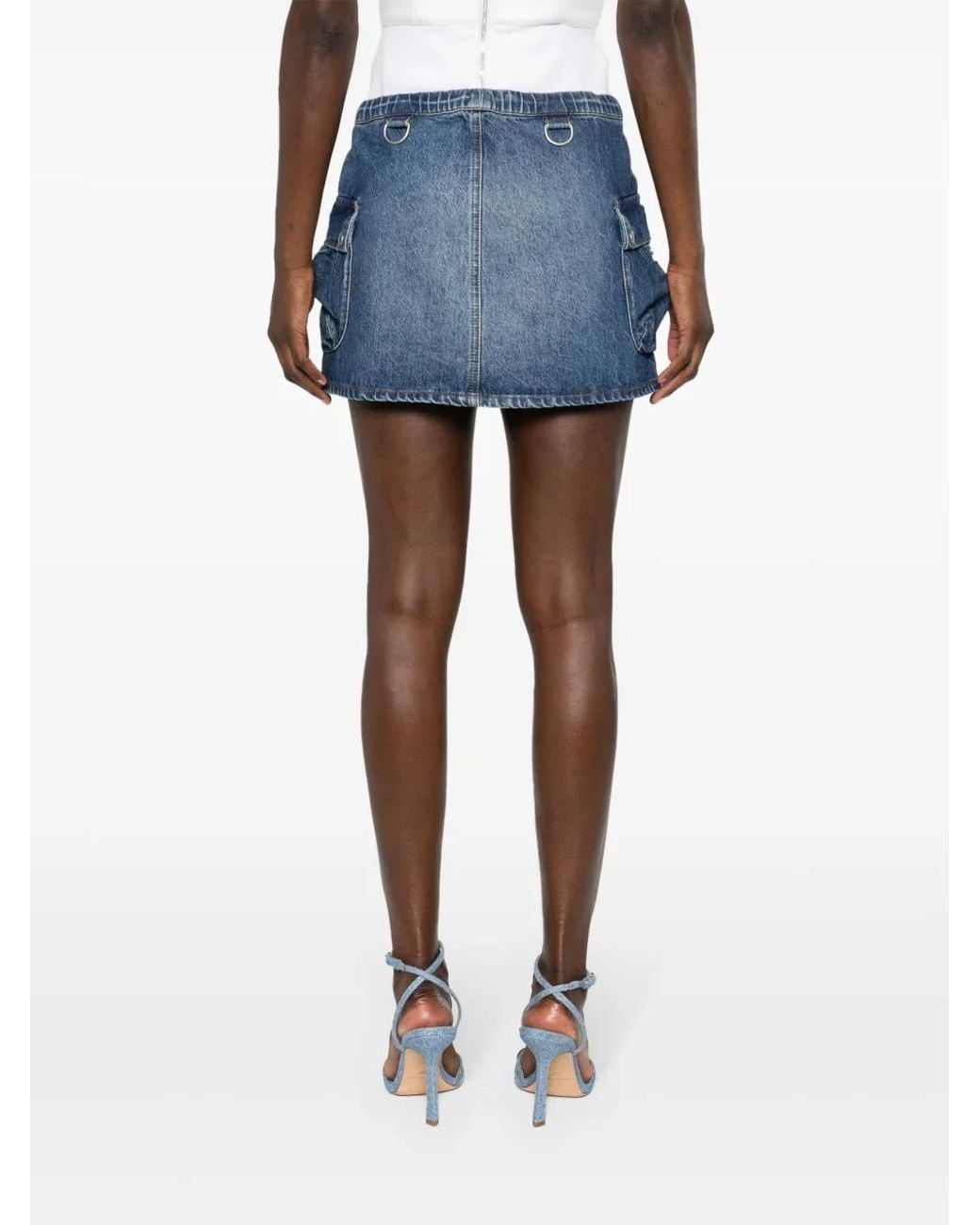 Coperni Blue Denim Cargo Mini Skirt