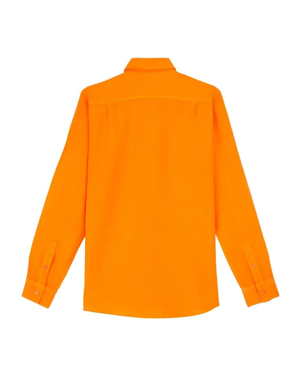 Vilebrequin Orange Chemise En Lin for men