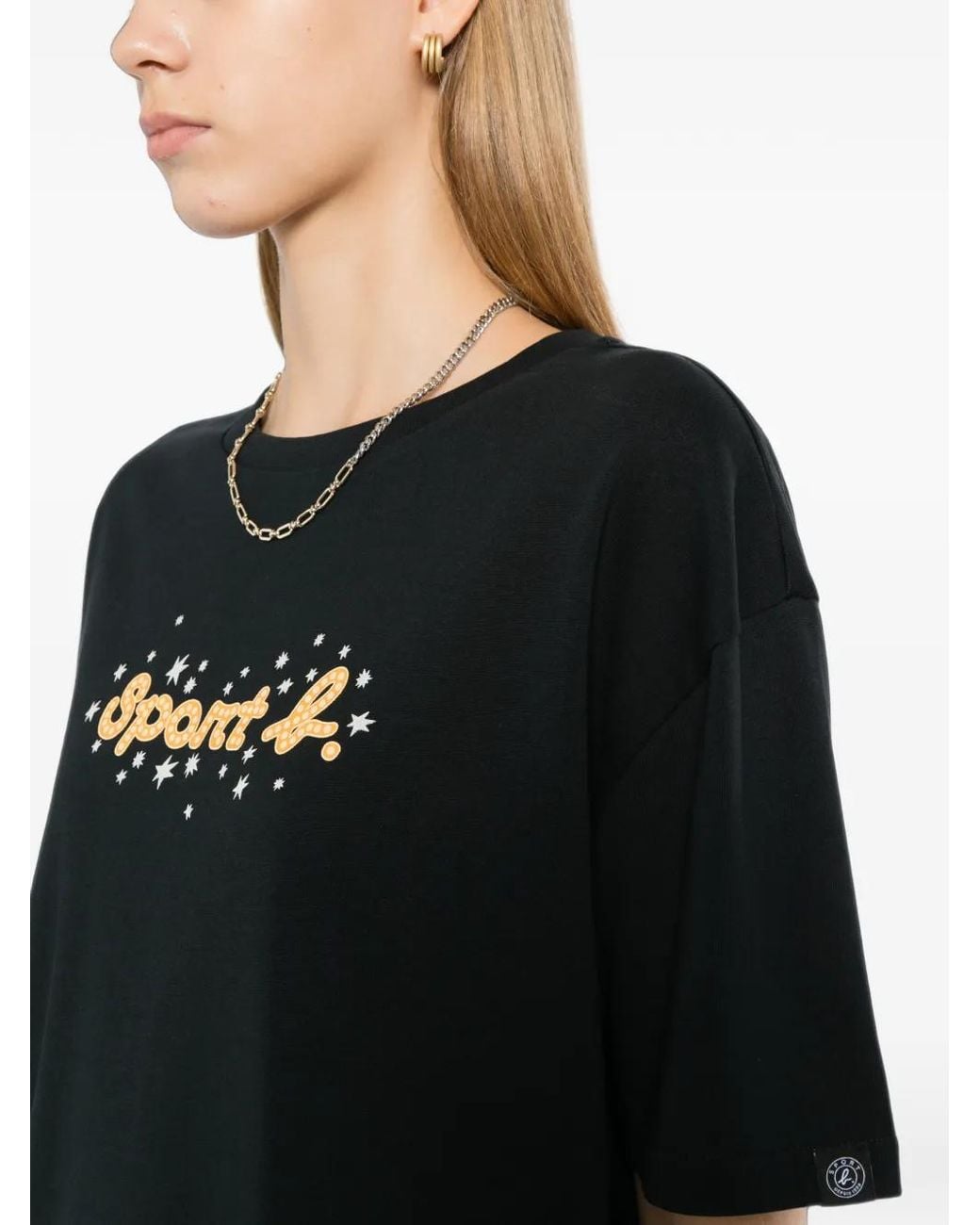 SPORT b. by agnès b. Black Logo-Print T-Shirt