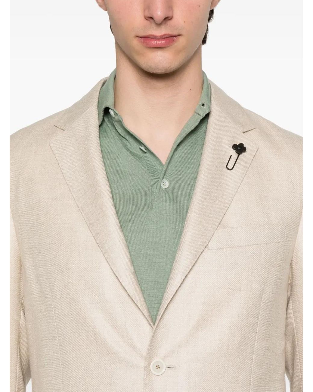 Lardini Natural Single-Breasted Blazer for men