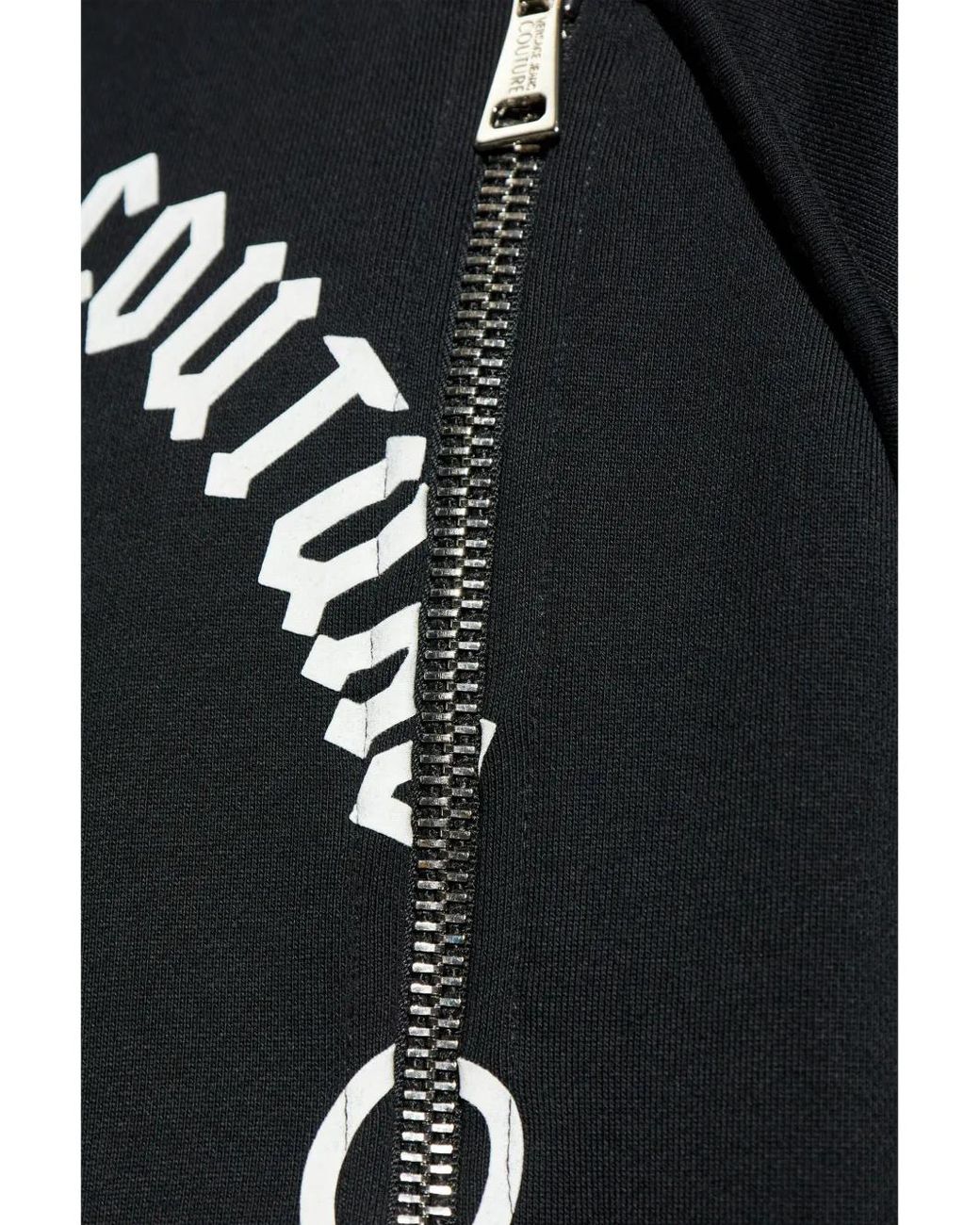 Versace Jeans Couture Black Logo-Print Hoodie for men