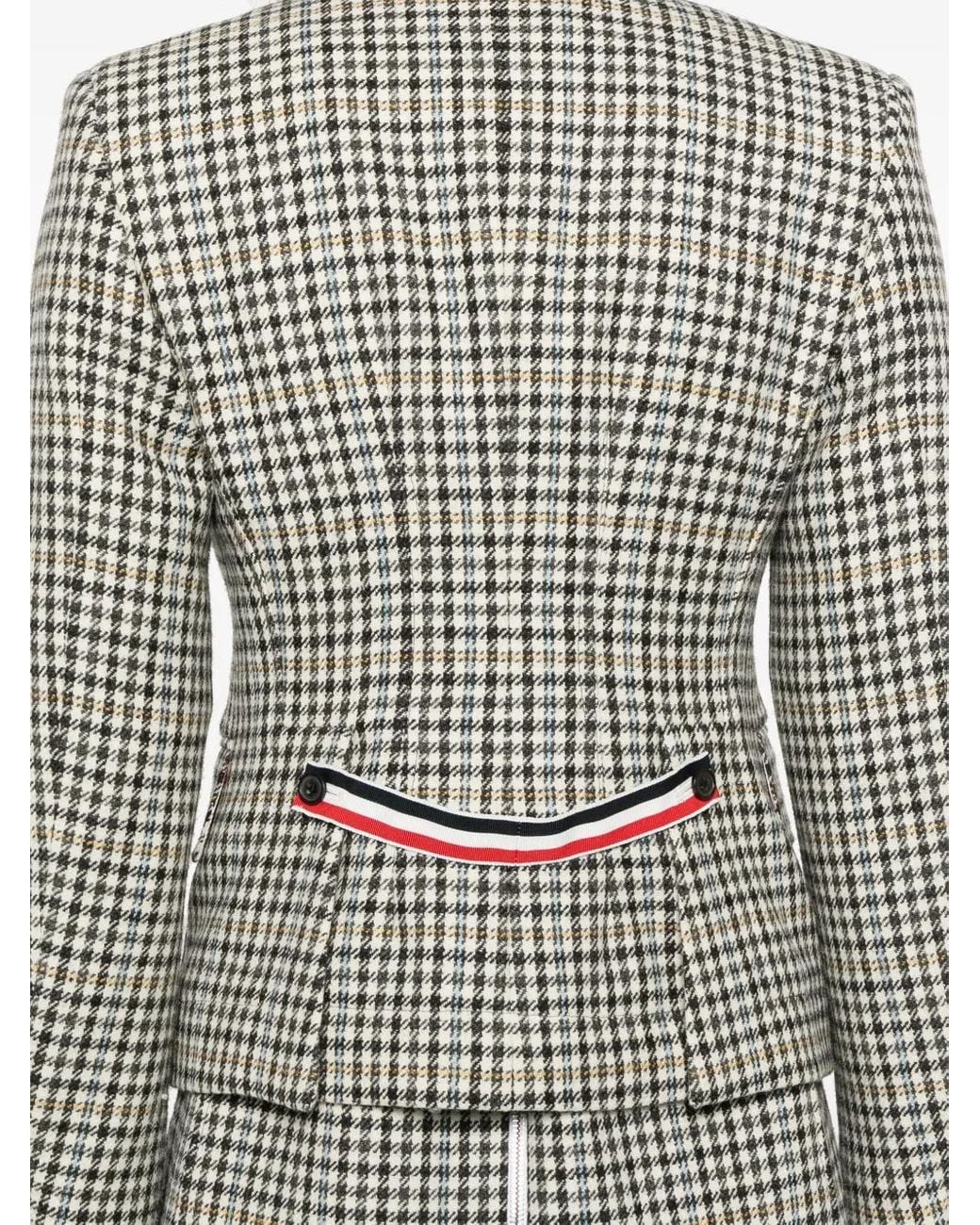 Giacca A Quadri di Thom Browne in White