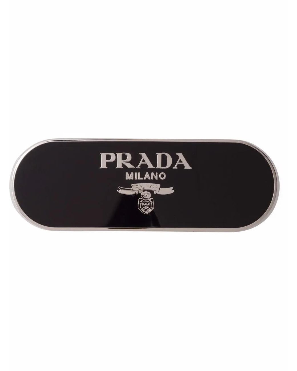 Prada Black Haarspange Mit Logo