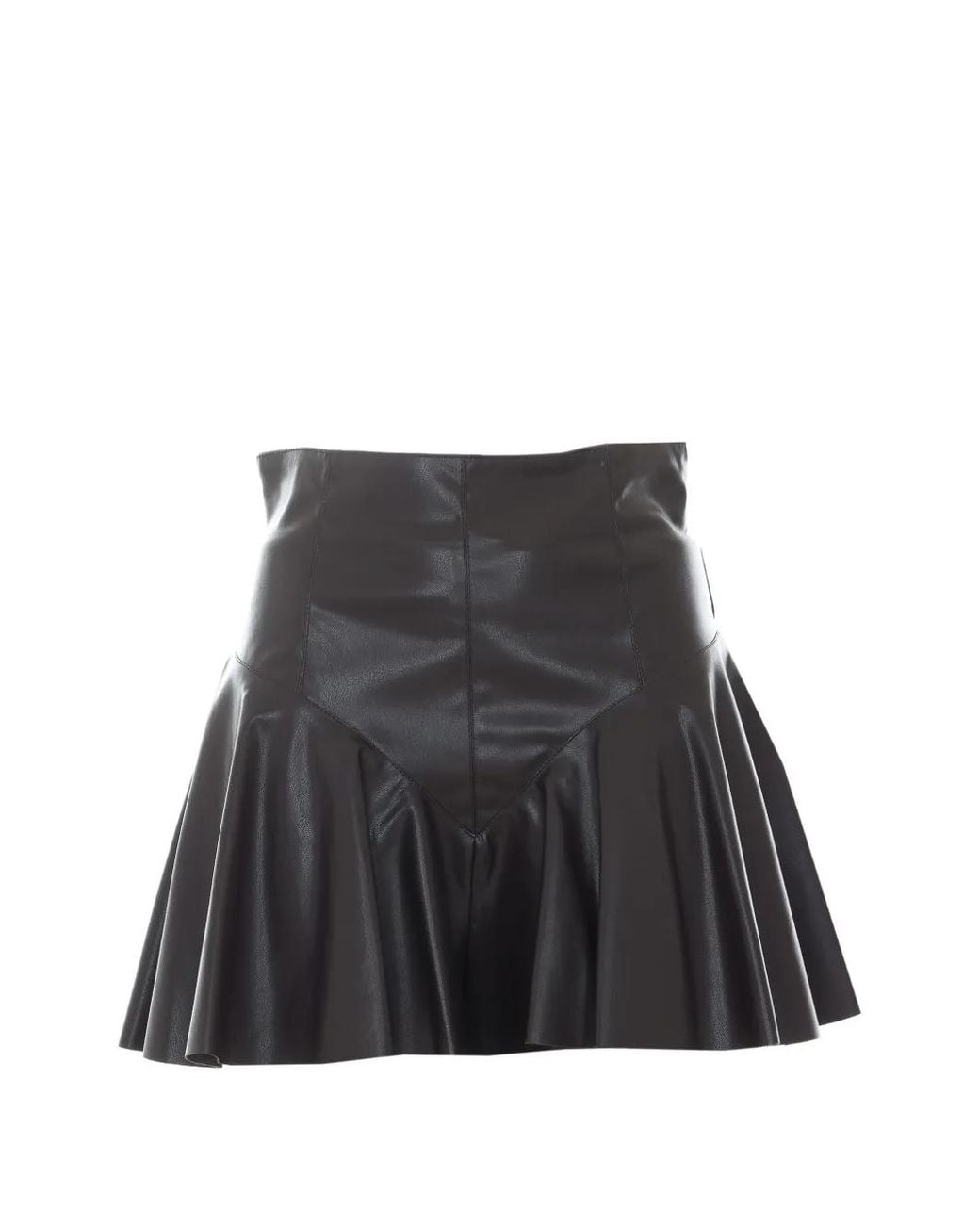 Aniye By Black Caly Faux-Leather Flared Mini Shorts