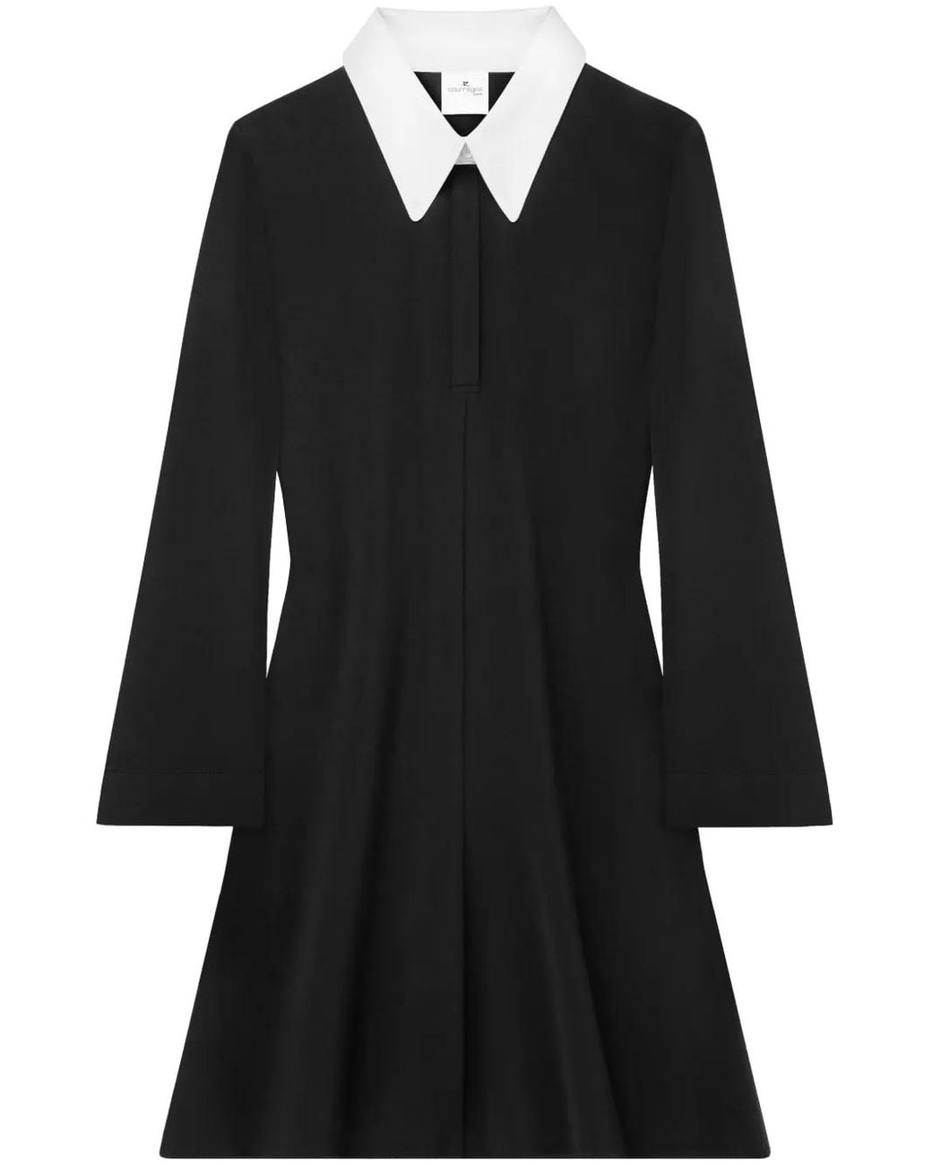 Courreges Black Polo Tailoring Mini Dress