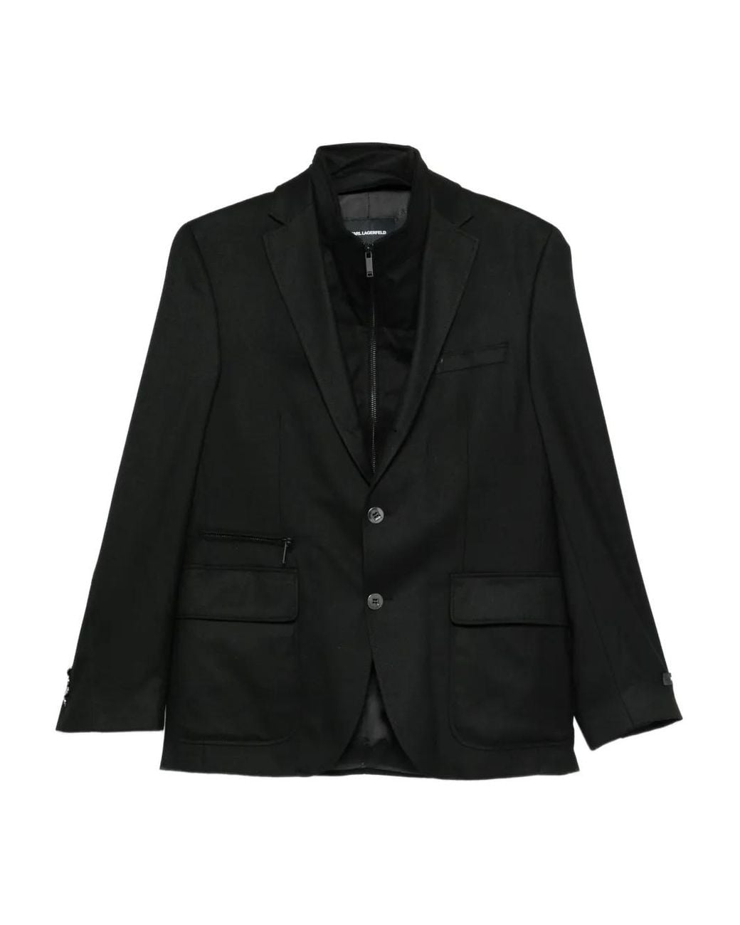 Karl Lagerfeld Black Single-Breasted Blazer for men