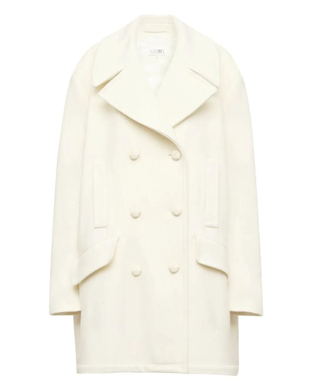 MM6 by Maison Margiela Natural Double-Breasted Coat