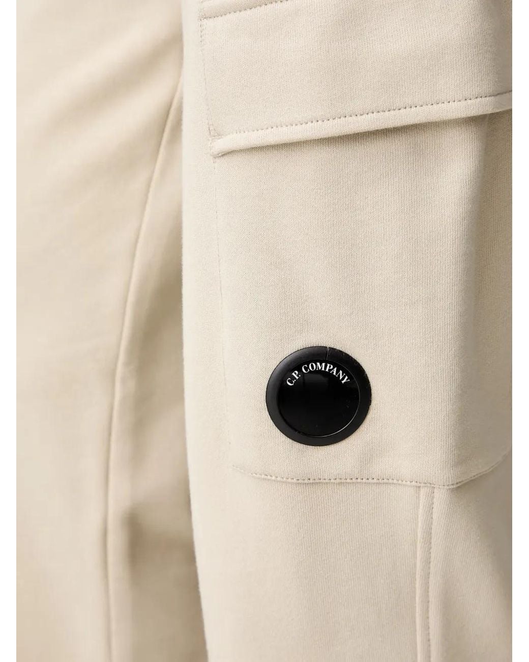C P Company Natural Diagonal Raised Fleece Lens Sweatpants for men