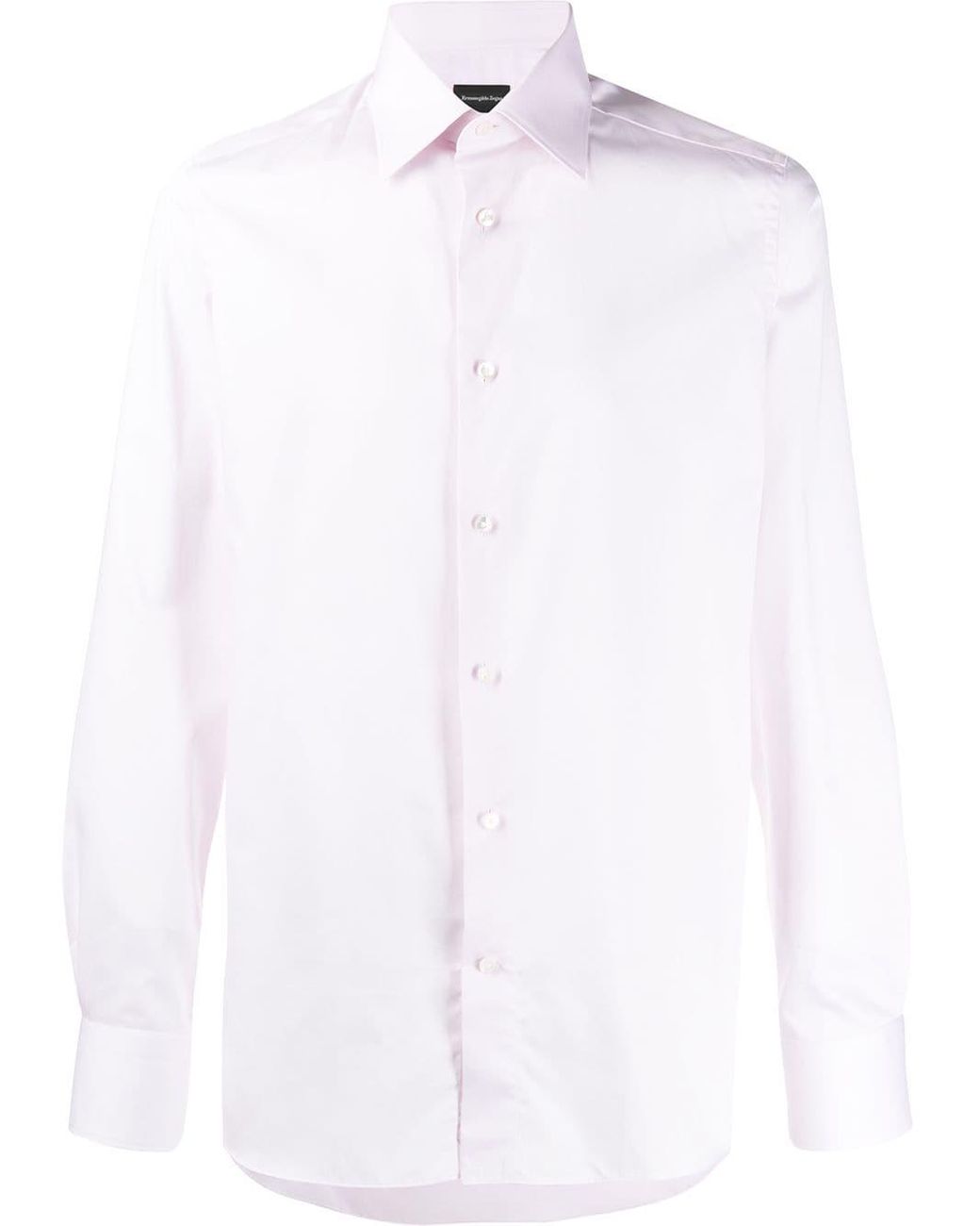 Ermenegildo Zegna Cotton Plain Button Shirt in Pink for Men - Lyst